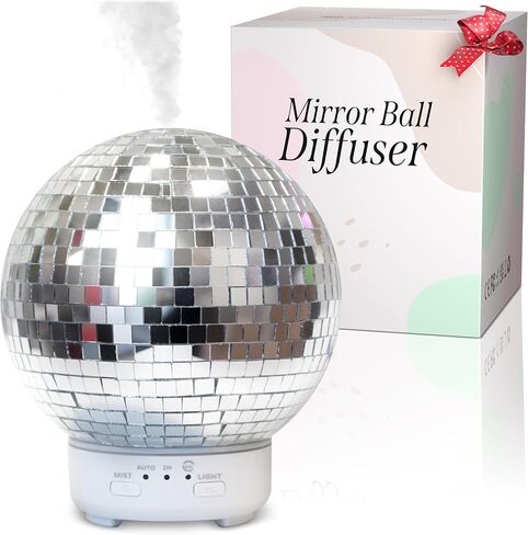 Rotating Disco Ball Diffuser – Cute Essential Oil Diffusers for Home, Classroom, Office | Mirror Ball Maximalist & Preppy Dorm Room Scent Diffuser | Disco Ball Gifts in Saudi Arabia