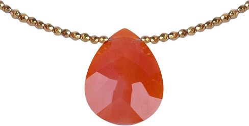 Sol N Touch Sól Signature Series - Natural Gemstone Necklaces for Women - Pear Cut Faceted Cute Necklaces Gifts for Women & Teens - 17"-19" Long Steel Jewelry Wire Cable in Saudi Arabia
