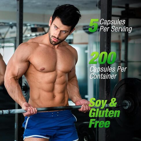 Creatine Monohydrate, 5000mg (5 Capsules) Per Serving, Creatine Capsules (40 Servings) for Supports Strength, Lean Muscle, Power Output & Workout Performance – Gluten Free, for Men & Women in Saudi Arabia