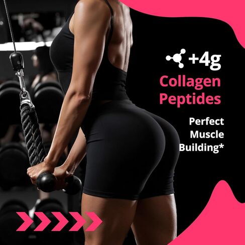Creatine for Women | 5g Creatine Monohydrate + 4g Collagen Peptides Complex Creatine Powder | Sugar-Free, Gluten-Free, Non-GMO, Easily Soluble | Raspberry, 30 Servings in Saudi Arabia