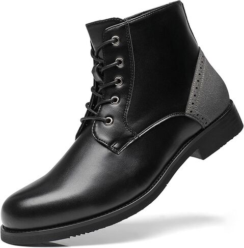 Ahico Men's Chukka Boots Classic Lace-Up Ankle Boots Fashion Leather Zipper Boots Casual Dress Boots in Saudi Arabia