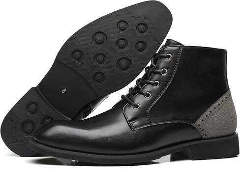 Ahico Men's Chukka Boots Classic Lace-Up Ankle Boots Fashion Leather Zipper Boots Casual Dress Boots in Saudi Arabia