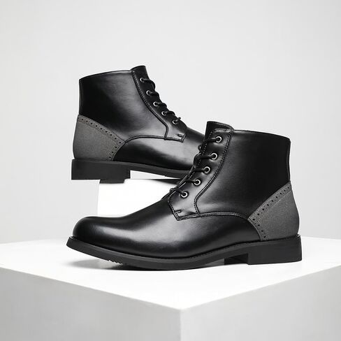 Ahico Men's Chukka Boots Classic Lace-Up Ankle Boots Fashion Leather Zipper Boots Casual Dress Boots in Saudi Arabia
