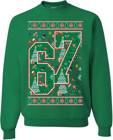 wild custom apparel Six Seven 6 7 67 Meme Santa Hands Ugly Funny Christmas Sweater Crewneck Sweatshirt in Saudi Arabia