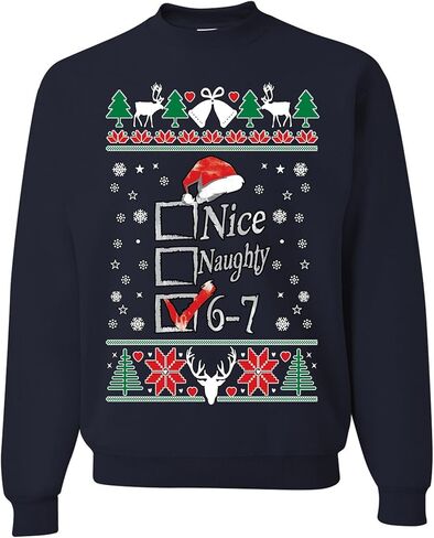 wild custom apparel Six Seven 6 7 67 Meme Santa Hands Ugly Funny Christmas Sweater Crewneck Sweatshirt in Saudi Arabia