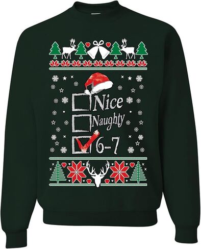 wild custom apparel Six Seven 6 7 67 Meme Santa Hands Ugly Funny Christmas Sweater Crewneck Sweatshirt in Saudi Arabia
