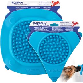 بساط لعق أكوابو الفاخر للكلاب - عبوتان | بساط تغذية بطيء لحمام الكلاب للأغذية والحلويات وزبدة الفول السوداني | لوازم استحمام للكلاب لتخفيف القلق | بساط لعق الكلاب مع أكواب شفط - أزرق in Kuwait