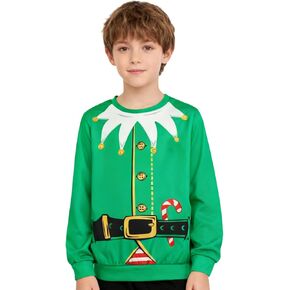 Kids Elf Sweatshirt Christmas Novelty Thin Sweater for Boys Girls in Kuwait