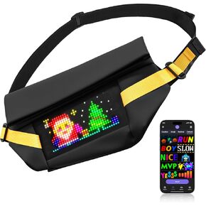 LED Sling Bag - Smart LED Pixel Art Crossbody Bag Customizable Animated Display Waterproof Fashion USB 5V Chest Bag/Waist Bag for Travel in Saudi Arabia