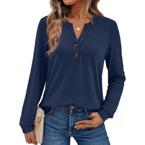 AUTOMET Womens Tops Long Sleeve Shirts Fall Fashion Clothes Henley Dressy Casual Blouses Trendy 2026 in Saudi Arabia