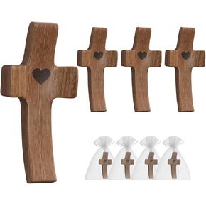 Wooden Cross Fidget for People with Anxiety Relief Handheld Small Pocket Cross Prayers Encouragement Christian Religious Gift for Adults/Teens/Elderly on Christmas/Easter,etc(4 Pcs) in Saudi Arabia