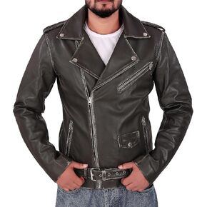 Men Leather Jacket - Lambskin Winter Vintage Motorcycle Biker Jacket, Moto Riding & Racing Jacket in Saudi Arabia