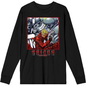 تي شيرت Bioworld Trigun VASH The Stampede برقبة دائرية وأكمام طويلة باللون الأسود للبالغين in Kuwait