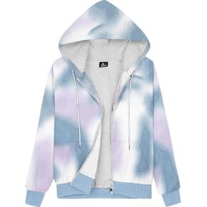 هوديس للنساء سترة شتوية دافئة سميكة مبطنة بالصوف الشيربا - سترة بغطاء للرأس بسحاب كامل in Kuwait