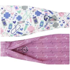 Maven Thread Ash Set 2 Pack, Workout Headbands for Women, Sports Running Headband for Exercise, Gym hairband Athletic Workouts and Yoga 4" Thick Non Slip Sweatbands for Women 2Pack in Saudi Arabia