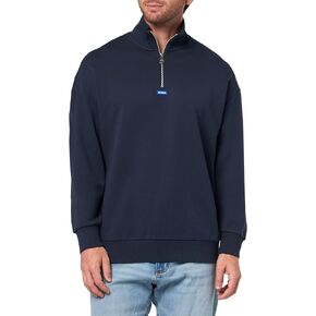 HUGO Men's Small Block Logo Cotton Quarter Zip Sweatshirt in Kuwait