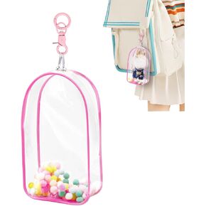 حقيبة عرض شفافة من Aerbee لـ Labubu، 4 قطع حقيبة تخزين أشكال محمولة مع مشبك جرس، صندوق عمياء معلق لدمية متوسطة الحجم، غطاء مظلة سميك على شكل حافظة مقتنيات مقاومة للغبار للدمى in Kuwait