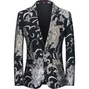UNINUKOO Mens Floral Blazer Jacket Slim Fit Luxury Party Dinner Tuxedo Suit Jacket for Men in Kuwait