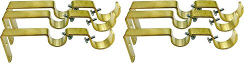 Double Curtain Rod Hanging Brackets Havy duty 3Pcs-Gold in Saudi Arabia