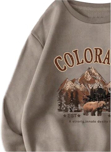 SOLY HUX Girl's Graphic Sweatshirt Letter Print Cute Crewneck Long Sleeve Drop Shoulder Fall Pullover Tops in Saudi Arabia