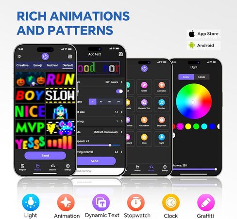 LED Sling Bag - Smart LED Pixel Art Crossbody Bag Customizable Animated Display Waterproof Fashion USB 5V Chest Bag/Waist Bag for Travel in Saudi Arabia