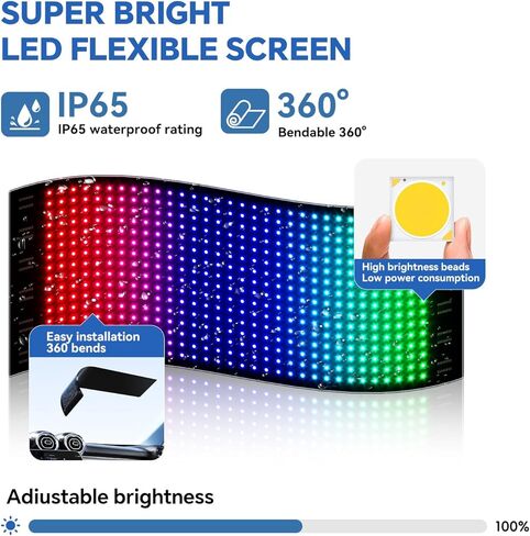 LED Sling Bag - Smart LED Pixel Art Crossbody Bag Customizable Animated Display Waterproof Fashion USB 5V Chest Bag/Waist Bag for Travel in Saudi Arabia