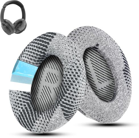 Cooling-Gel QuietComfort 35 / QC35 ii Fabric Replacement Ear Pads for Bose Headphones Cusion, Compatible with Bose QC25 QC2 QC15/ Around-Ear 2 AE2i AE2w/ SoundTrue & SoundLink Series, Blue and Black in Saudi Arabia