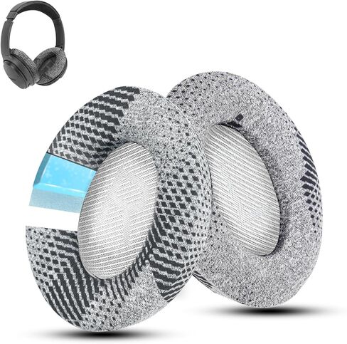 Cooling-Gel QuietComfort 35 / QC35 ii Fabric Replacement Ear Pads for Bose Headphones Cusion, Compatible with Bose QC25 QC2 QC15/ Around-Ear 2 AE2i AE2w/ SoundTrue & SoundLink Series, Blue and Black in Saudi Arabia