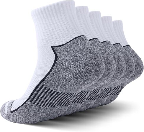 Ankle Socks for Men with Cushion 5 Pack Men's Athletic Cushioned Running Cotton Sports Quarter Socks in Kuwait