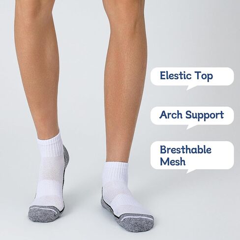 Ankle Socks for Men with Cushion 5 Pack Men's Athletic Cushioned Running Cotton Sports Quarter Socks in Kuwait