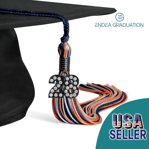 شرابة التخرج من إنديا ثلاثية الألوان مع حلية سوداء لامعة in Saudi Arabia