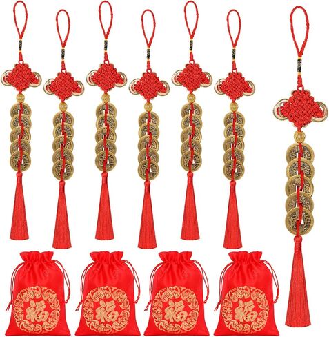 زينة السنة الصينية الجديدة، 16 قطعة من المعلقات المعلقة بشرابة فنغ شوي و4 قطع من أكياس البركة 2026 سنة من الحلي المحظوظة للعام الجديد في المنزل والصحة والثروة والنجاح والديكور المحظوظ in Kuwait