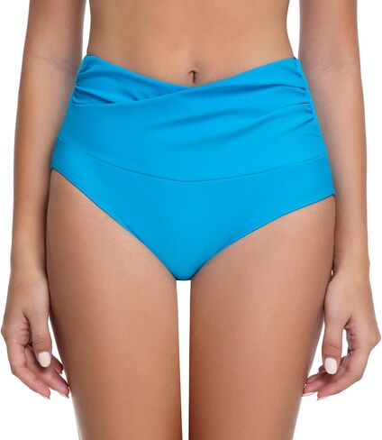 COCOPEAR V-Cross High Waisted Bikini Bottoms Tummy Control Full Coverage Bikini Bottoms for Women in Saudi Arabia