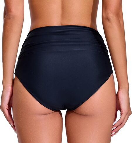 COCOPEAR V-Cross High Waisted Bikini Bottoms Tummy Control Full Coverage Bikini Bottoms for Women in Saudi Arabia