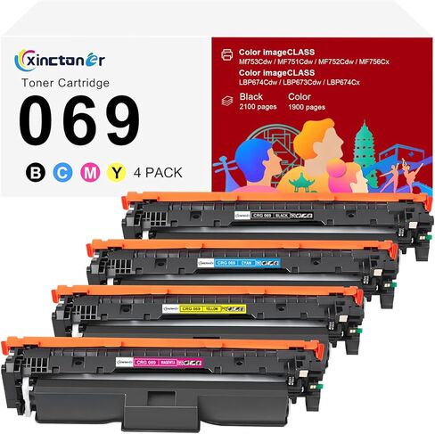 مجموعة خرطوشة الحبر 069 بديلة لخراطيش الحبر Canon 069 069H المتوافقة مع خرطوشة الحبر Canon MF753Cdw ImageCLASS MF751Cdw MF752Cdw LBP674Cdw MF756Cx LBP673Cdw (4 عبوات) in Kuwait