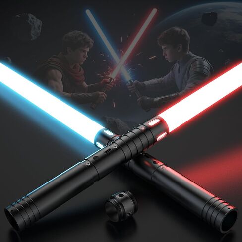 سيف ضوئي، سيوف ضوئية للأطفال مع 15 لونًا RGB، سيوف ضوئية مبارزة مع أصوات FX، سيف ضوئي قابل لإعادة الشحن USB-C للعب دور الكبار في أعياد الميلاد in Kuwait