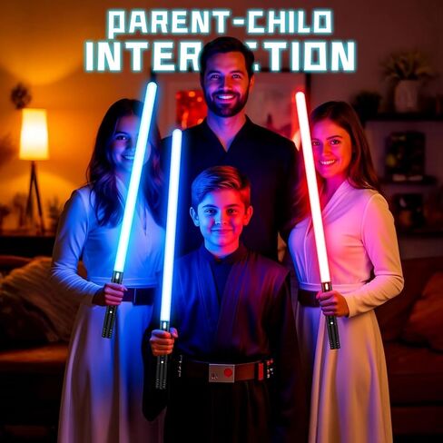 سيف ضوئي، سيوف ضوئية للأطفال مع 15 لونًا RGB، سيوف ضوئية مبارزة مع أصوات FX، سيف ضوئي قابل لإعادة الشحن USB-C للعب دور الكبار في أعياد الميلاد in Kuwait