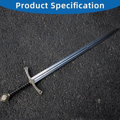 Kobyla's Sword, 45 Inch Decorative Medieval Sword for Collection, Stainless Steel with Wall Mount Display Board in Saudi Arabia