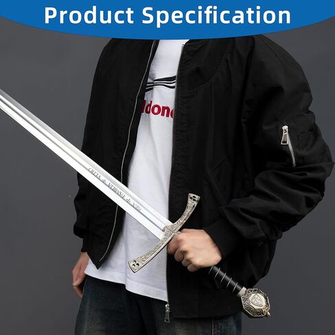 Kobyla's Sword, 45 Inch Decorative Medieval Sword for Collection, Stainless Steel with Wall Mount Display Board in Saudi Arabia