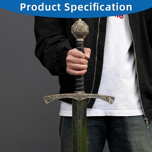 Kobyla's Sword, 45 Inch Decorative Medieval Sword for Collection, Stainless Steel with Wall Mount Display Board in Saudi Arabia
