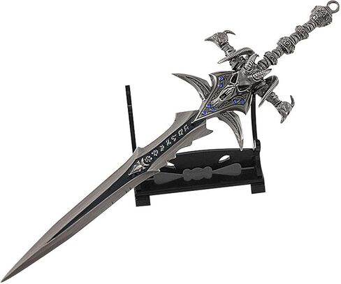نموذج سلسلة مفاتيح Frostmourne Lich King Sword صغير مقاس 12 بوصة، نموذج معدني لكوسبلاي، أسود in Saudi Arabia