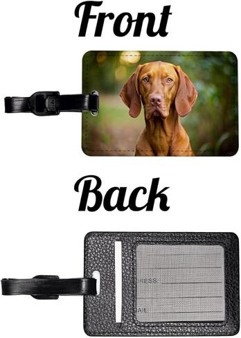 Vizsla Dog Photo Travel Faux Leather Luggage Tag in Saudi Arabia