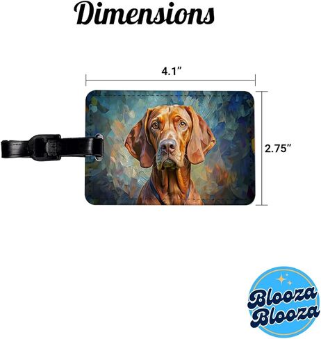 علامة الأمتعة Vizsla Dog Expressionism Art Travel المصنوعة من الجلد الصناعي in Saudi Arabia