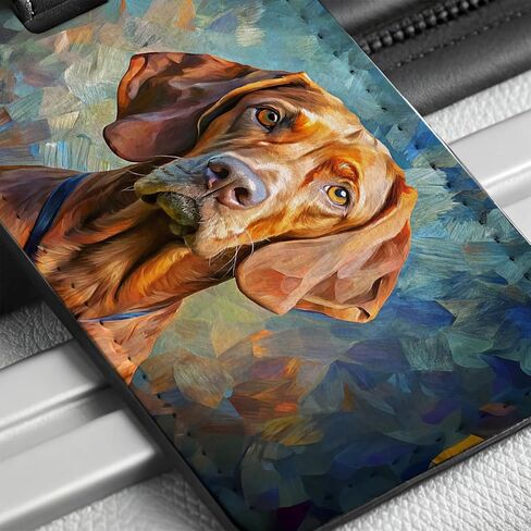 علامة الأمتعة Vizsla Dog Expressionism Art Travel المصنوعة من الجلد الصناعي in Saudi Arabia
