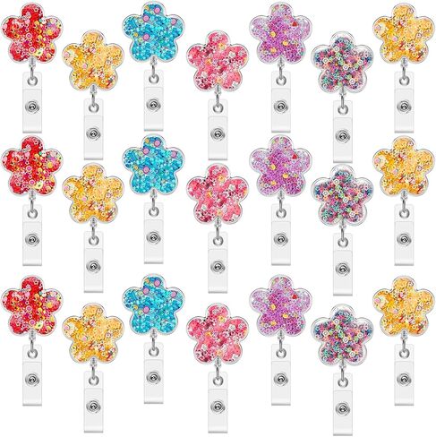 Chinco 24 Pieces Bling Heart Retractable Badge Reel Nursing ID Badge Holder with Alligator Clip Valentines Badge Reel ID Holders for Nursing School Office Supplies in Saudi Arabia