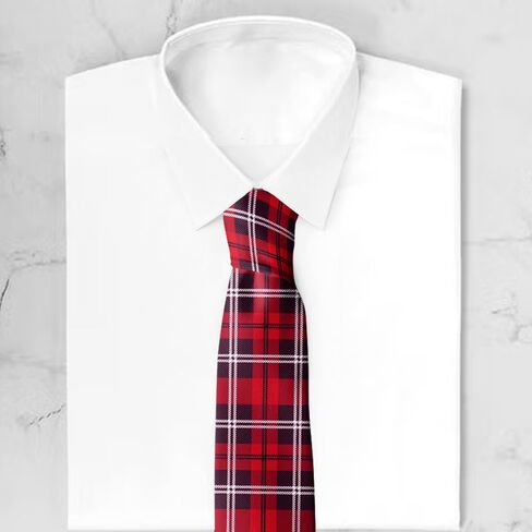 Novelty Necktie for Men (Traditional Tartan Scottish Plaid Pattern) Fun Conversational Silky Tie, Neck Tie for Party, Events, Unique and Original in Saudi Arabia