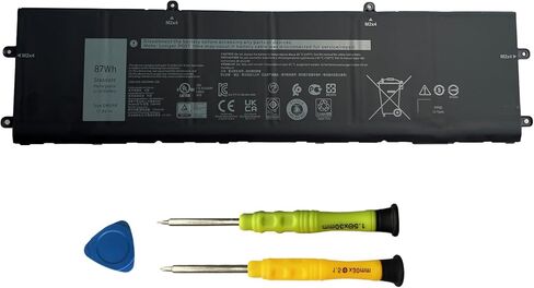 90WH P0FWH استبدال بطارية الكمبيوتر المحمول لـ Dell Alienware M16 R2 Inspiron 16 Plus 7640 Inspiron 16 7640 2-in-1 Series POFWH 0M9DG0 HGJCY 11.7V 7692MAH 6-Cell in Saudi Arabia