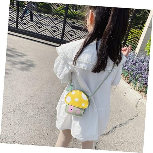 Kids Mushroom Bag Cute Cartoon Coin Purse Crossbody Shoulder Bag for Boys and Girls Fashionable Accessory for Toddlers Adjustable Strap in Saudi Arabia