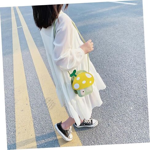 Kids Mushroom Bag Cute Cartoon Coin Purse Crossbody Shoulder Bag for Boys and Girls Fashionable Accessory for Toddlers Adjustable Strap in Saudi Arabia