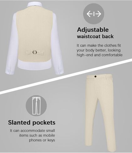 Men's 3 Piece Linen Suits Casual Lightweight Blazer Jackets Vest Pants Set for Wedding Business Prom Suit in Saudi Arabia